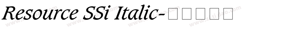 Resource SSi Italic字体转换